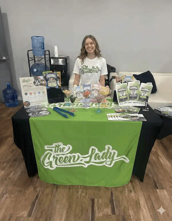 Trained brand ambassadors at cannabis promotional event