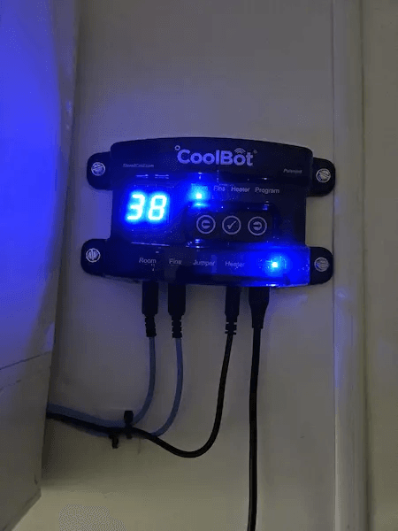 CoolBot climate control system for hash production