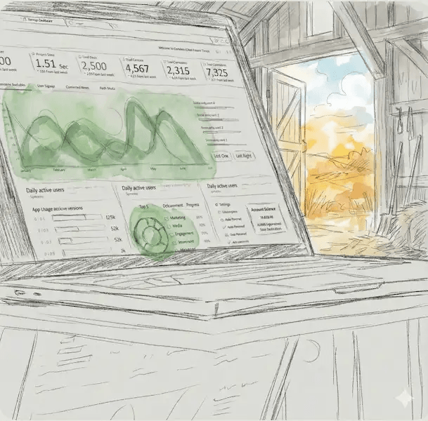 Laptop Sketch - Analytics Dashboard