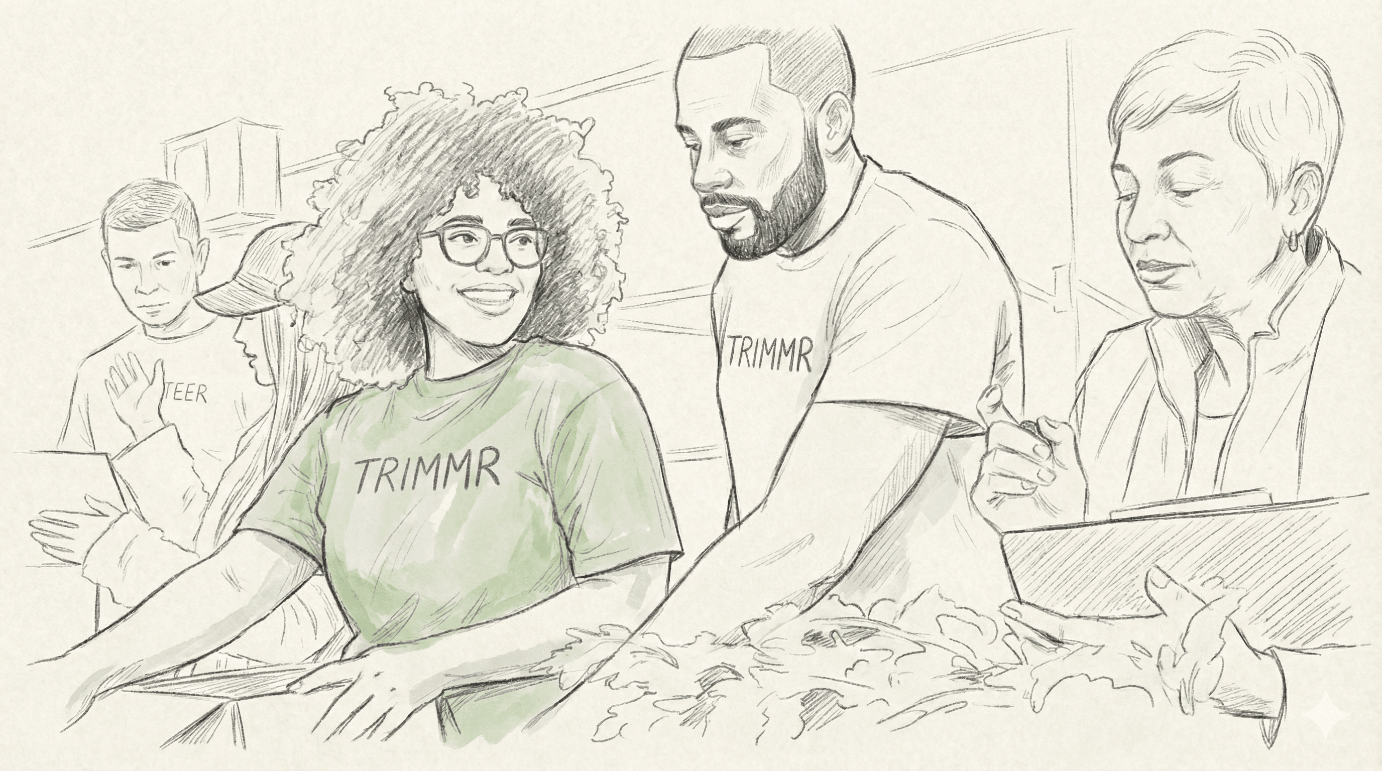 Trimmr workers collaborating